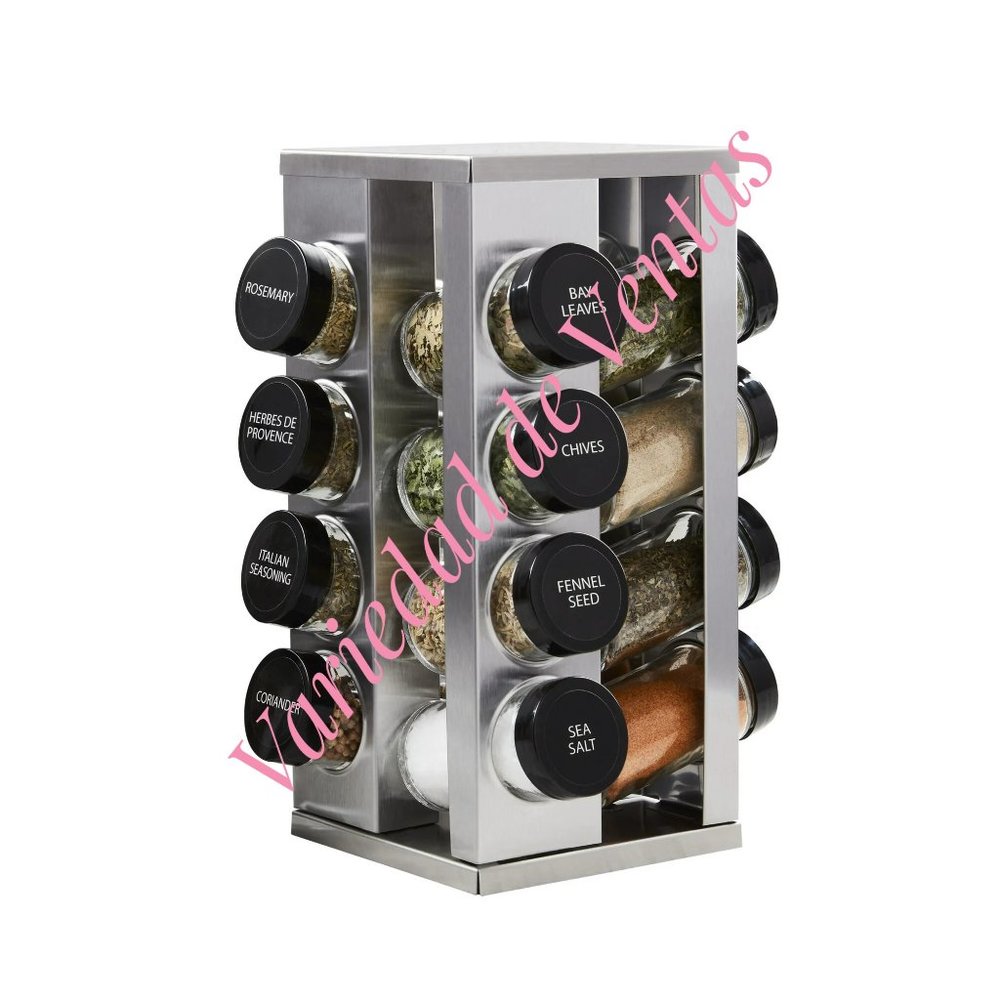 Kamenstein Heritage 16-Jar Revolving Pre-Filled Countertop Spice Rack